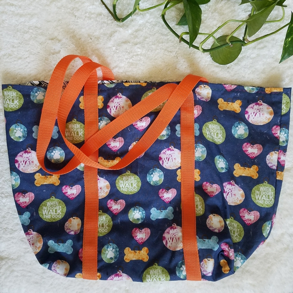 Custom Made Reversible Tote Bag Carryall Beach Bag